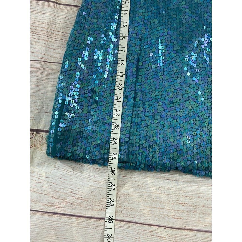 Vintage 1980's Rare Jeanette For St Martin Blue Sequin Strapless Dress - 6 - Picture 5 of 12
